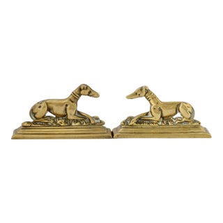 English Brass Whippet Stove / Fireplace Ornaments For Sale