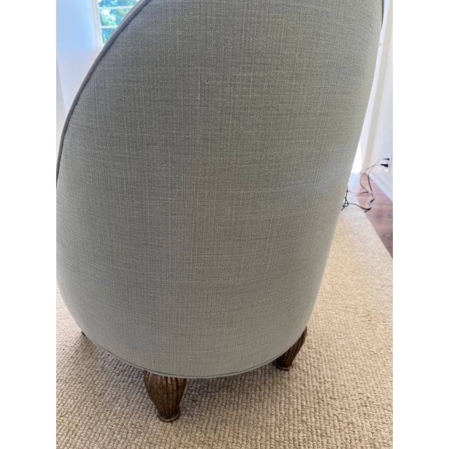 Transitional 1990s Rose Tarlow London Oval Slipper Chair and Ottoman For Sale - Image 3 of 8