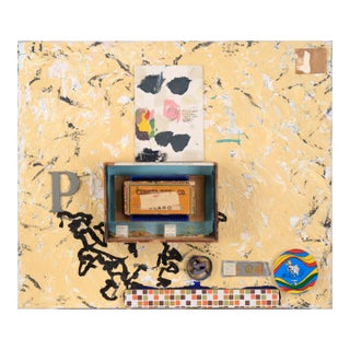 Assemblage With Cigar Box and the Letter P by Michael Pauker For Sale