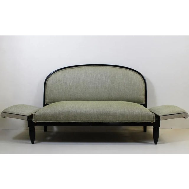 Black Vintage Fabric Sofa, 1930s For Sale - Image 8 of 12