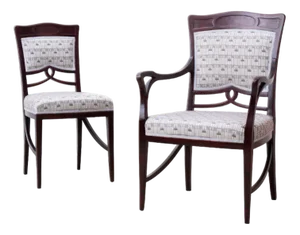 Set of Art Nouveau Armchair & Side Chair in the style of Henry Van De Velde, 1905