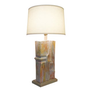 Brutalist Sculpture Ceramic Casual of California Art Pottery Post Modern Table Lamp 1987 For Sale