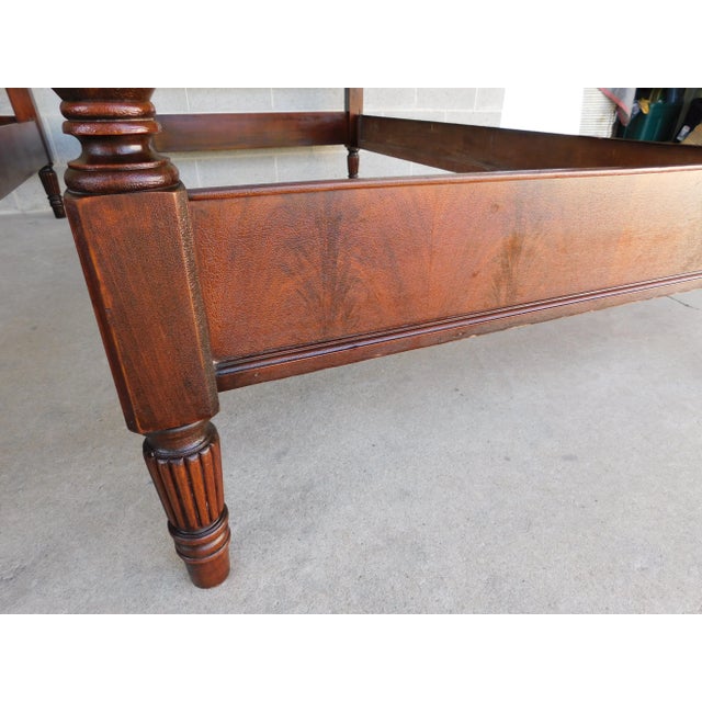 Chippendale Antique Flame Mahogany Chippendale Style Bell Flower Finial Poster Beds - A Pair For Sale - Image 3 of 18