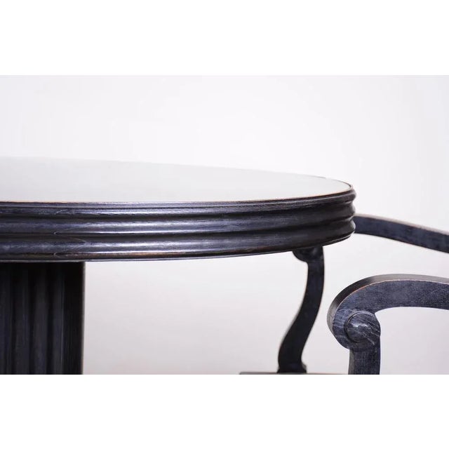Small Black Oval Coffee Table attributed to Otto Prutscher, 1890s For Sale - Image 11 of 12