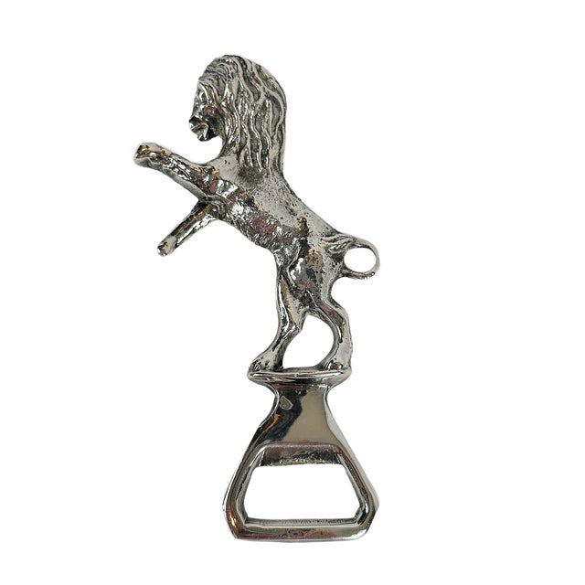 Sarreid Ltd. Vintage Sarreid Silver Plated Lion Bottle Opener For Sale - Image 4 of 6