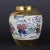 Early 20th Century Chinese Vintage Ceramic Pot,Gold Ground Blue and White Famille Verter Porcelain Jar Hand Painted Eight Immortals Pattern For Sale - Image 5 of 7