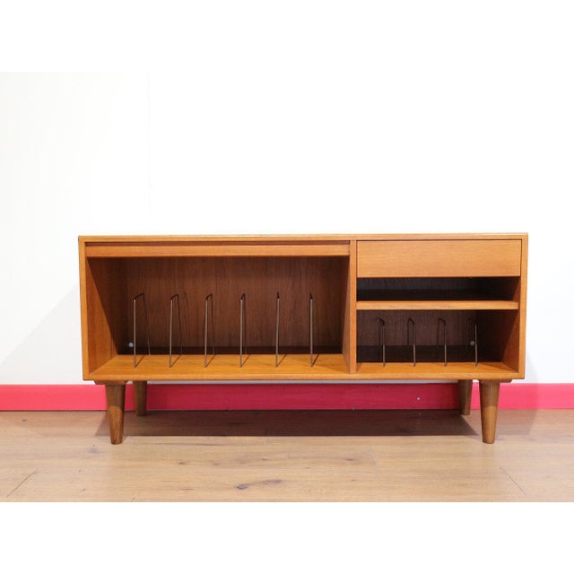 Wood Mid Century Modern Vintage Teak Media Record Tv Cabinet Hutch by G Plan For Sale - Image 7 of 15