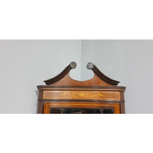 Inlaid Mahogany Corner Cabinet For Sale - Image 5 of 12