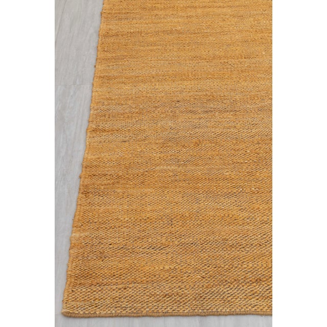 Gold Solid Handwoven Premium Natural Jute Yarn Flatweave Rug 5x7 Ft. For Sale - Image 12 of 12