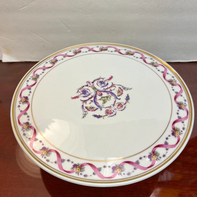 Traditional Richard Ginori Italy Porcelain Cake Plate Signed For Sale - Image 3 of 9