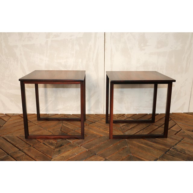 1960s Pair of Vintage Rosewood Side Tables by Kai Kristiansen, Denmark, 1960s For Sale - Image 5 of 18