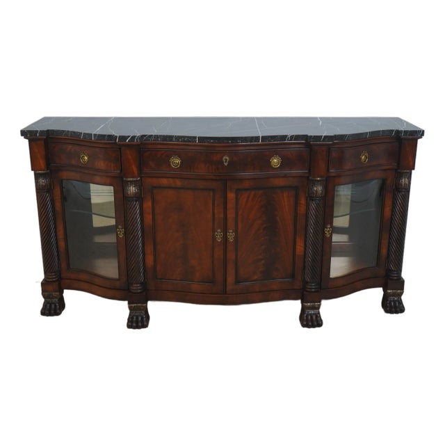 Henredon Marble Top Mahogany Sideboard Server For Sale