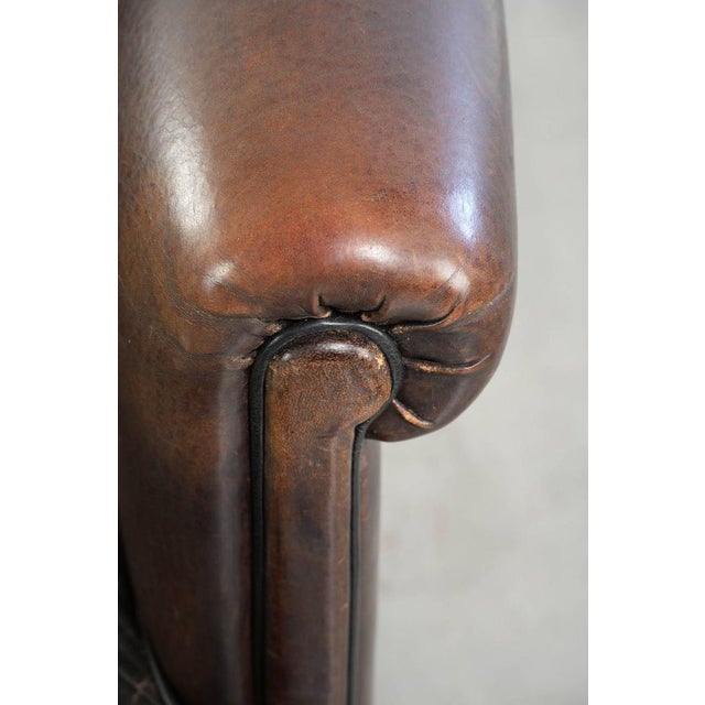 Club Chair in Dark Sheepskin Leather For Sale - Image 10 of 14