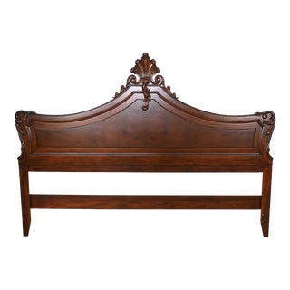 Karges Furniture French Rococo Style Burl Wood King Headboard For Sale