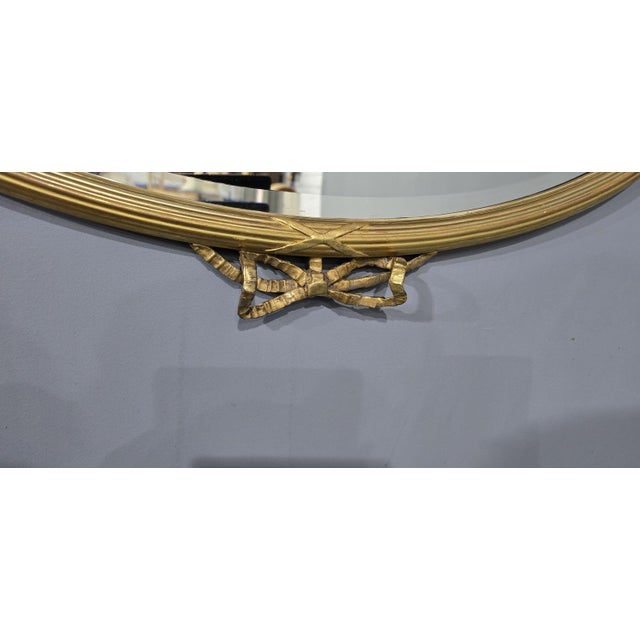 Metal Antique Victorian Oval Gilt Mirror, 1840 For Sale - Image 7 of 11