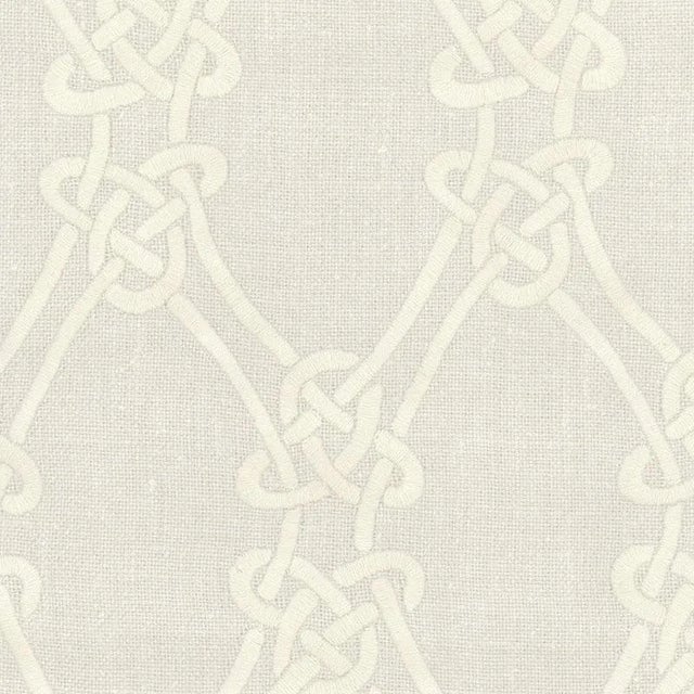 Sample- Schumacher Gordian Weave Fabric in Natural On Greige For Sale