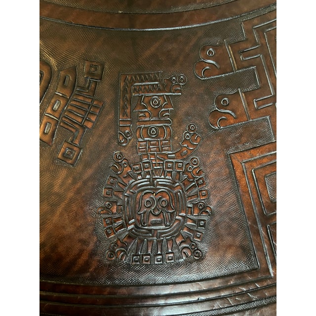 Leather and Wood Coffee Table by Angel Pazmiño, Ecuador, 1960s For Sale - Image 10 of 16