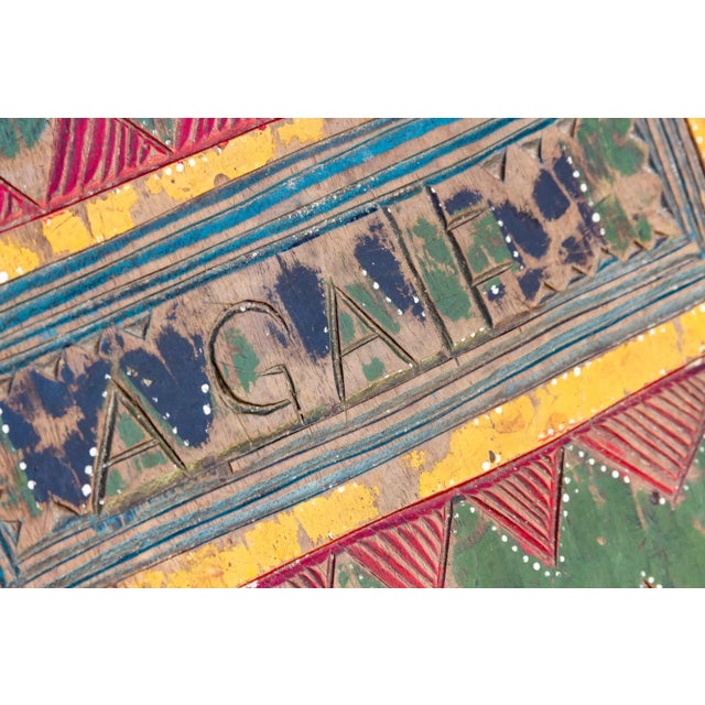 Red Nupe Ceremonial Carved Stool For Sale - Image 8 of 9