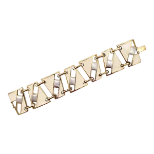 Vintage 1987 Signed Trifari Modernist Enamel Bracelet