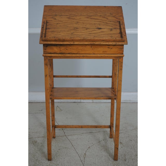 Traditional Guy Chaddock Country Distressed Finish Lectern Stand For Sale - Image 3 of 12