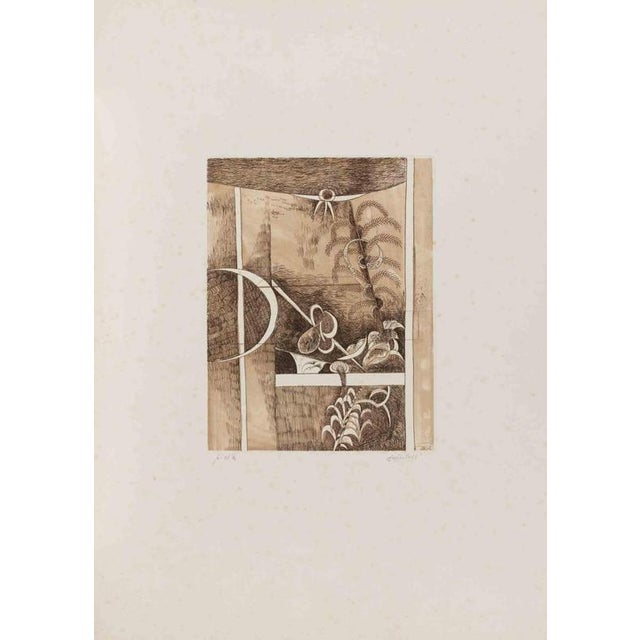 Mariangelo Zappitelli, Composition, 1980s, Etching on Paper For Sale - Image 3 of 3