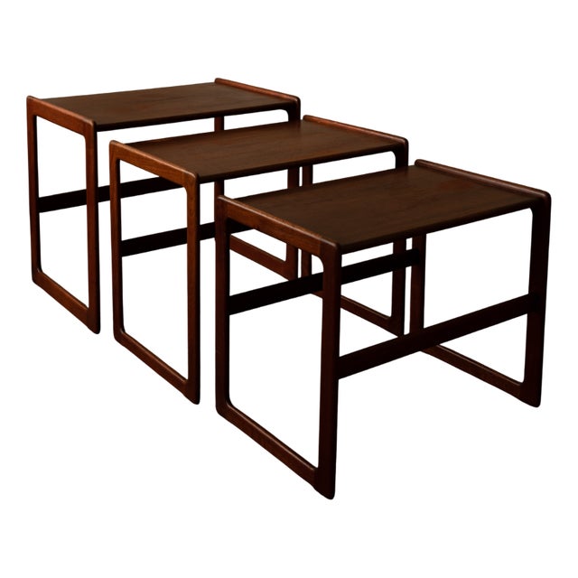 Teak Nesting Tables by Arne Hovmand-Olsen for Mogens Kold, 1960s, Set of 3 For Sale