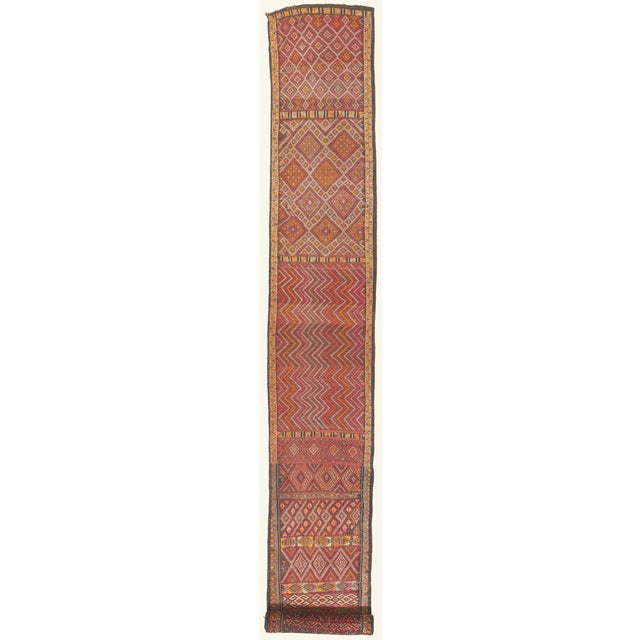 Vintage Zemmour Moroccan Kilim Rug, 03'11 X 33'04 For Sale - Image 11 of 11