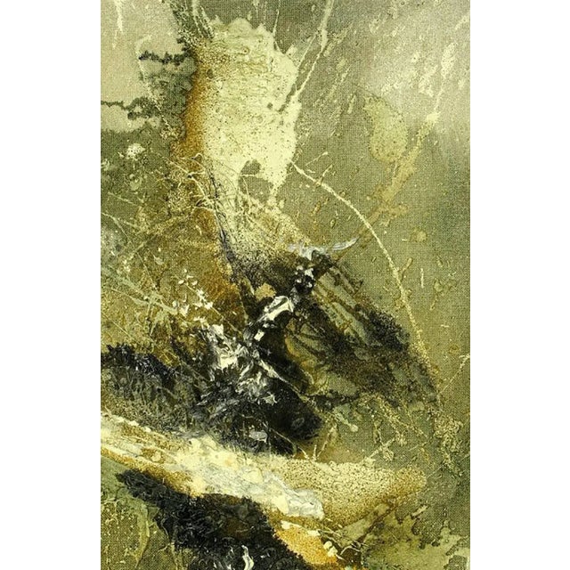 Mid-Century Modern Large Earth Tone Oil Impasto Relief Abstract Painting by Hardy For Sale - Image 3 of 9