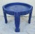 Moroccan Hand Carved Blue Wooden Table / Berber Style Tayfour Set of 3 For Sale - Image 10 of 10