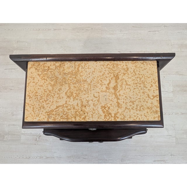 Art Deco Oak Cabinet with Marble For Sale - Image 9 of 13