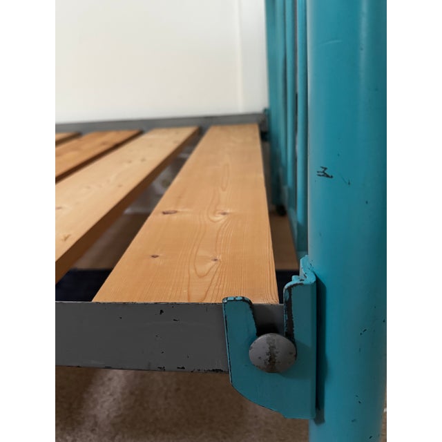 Mid 20th Century Twin Metal Bed Frame-Tal/Turqoise For Sale - Image 10 of 10