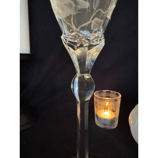 1990s Moser “Paula” Crystal Wine Glassed- Set of 5 (4x 180 Ml, 1x 270 Ml) Hand Blown Czech Crystal. For Sale - Image 10 of 12