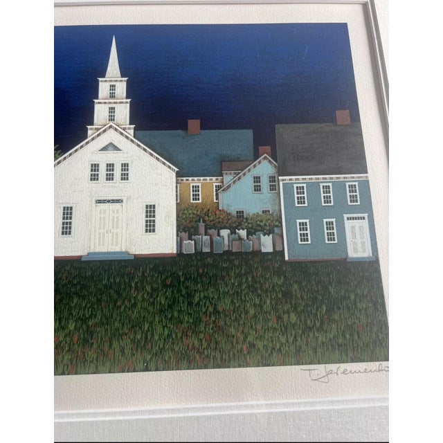 Green Ted Jeremenko Signed Limited Edition Serigraph on Paper “Village Green” For Sale - Image 8 of 9