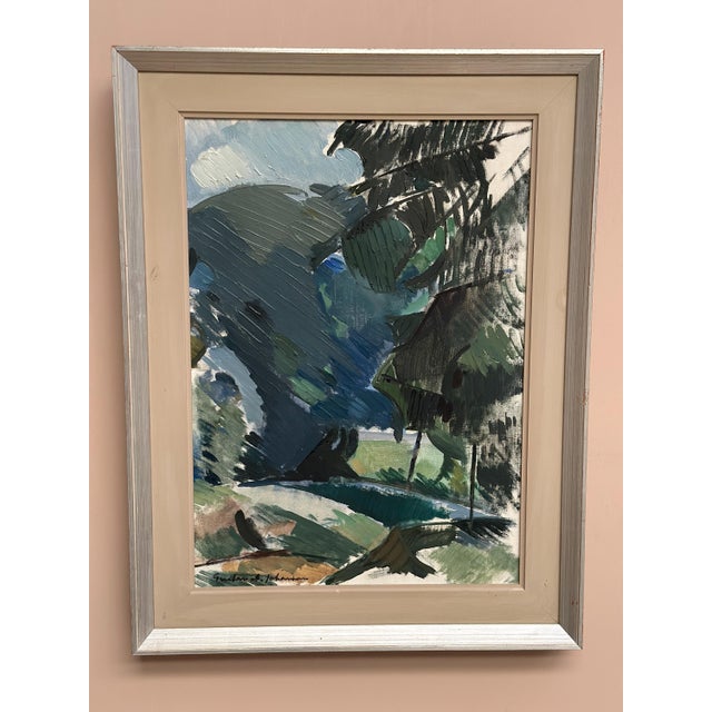 Gustav‑Adolf Johansson, Abstract Forest, 1960s, Oil on Canvas, Framed For Sale - Image 11 of 15