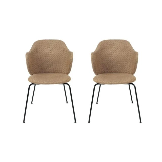 Set of 2 brown Jupiter Lassen chairs by Lassen. Dimensions: W 58 x D 60 x H 88 cm. Materials: Textile. The Lassen Chair by...