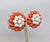 Mid-Century Modern Vintage 1958 Signed Crown Trifari Faux-Coral & Pearl Clip Earrings-2 Pieces For Sale - Image 3 of 8