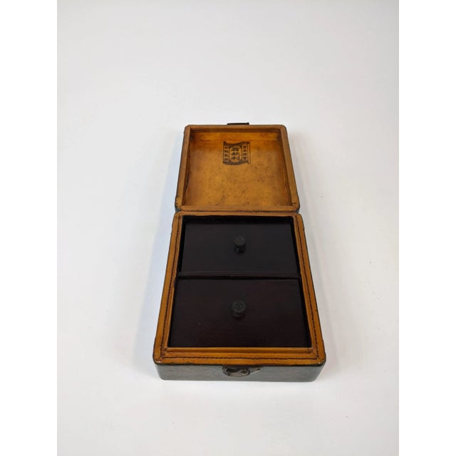 20th Century Hand Painted Leather Jewelry Box For Sale In San Francisco - Image 6 of 8