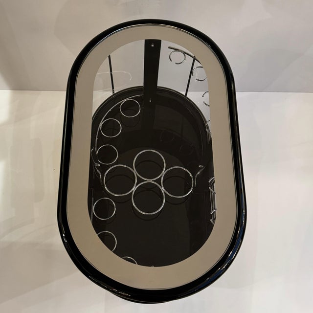 Black Mid-20th Century Modernist Ebonized Bar Cart For Sale - Image 8 of 16