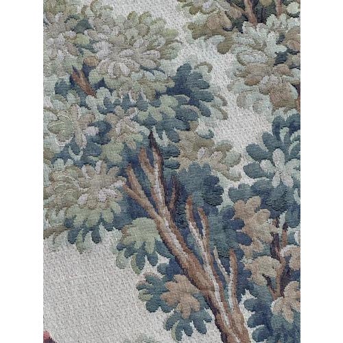 Mid-Century Jacquard Halluin Birds Offering Tapestry in the style of François Boucher, France, 1960s For Sale - Image 11 of 18