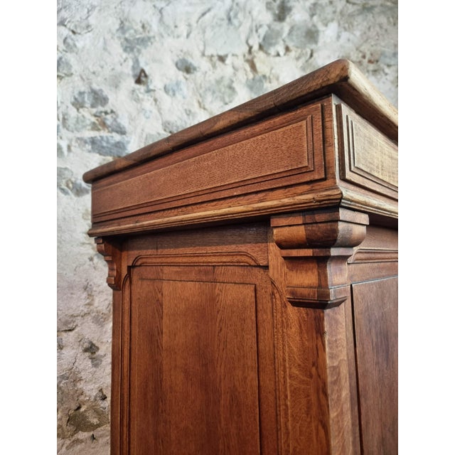 Antique French Oak Shop Counter Kitchen Island on Castors, 1880 For Sale - Image 5 of 18