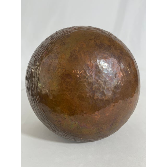 1980's Hammered Copper Vessel Vase by Pacific Northwest Artist Greg Wilbur For Sale - Image 11 of 12