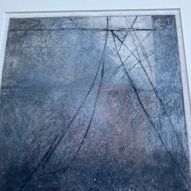Abstract Contemporary Original Abstract Pat Martin Etching/Drawing “The Attic” Signed For Sale - Image 3 of 6