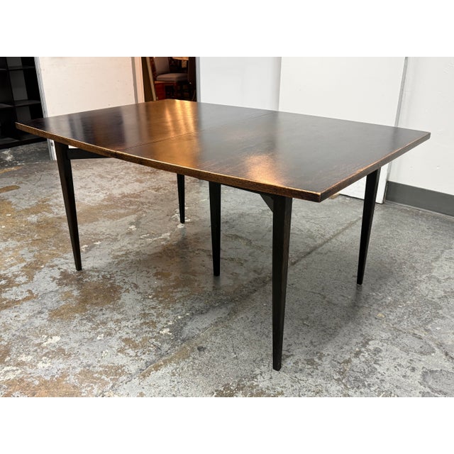 Mid-Century Modern Mid 20th Century Modern Ebonized Walnut Extension Dining Room Table For Sale - Image 3 of 12