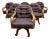 1980’s Rattan Barrel Back Rolling Swivel Dining Chairs - Set of 6 For Sale