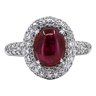 Late 20th Century Ruby Cabochon Ring, Size 5 For Sale
