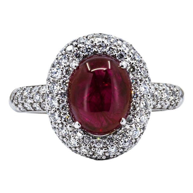 Late 20th Century Ruby Cabochon Ring, Size 5 For Sale