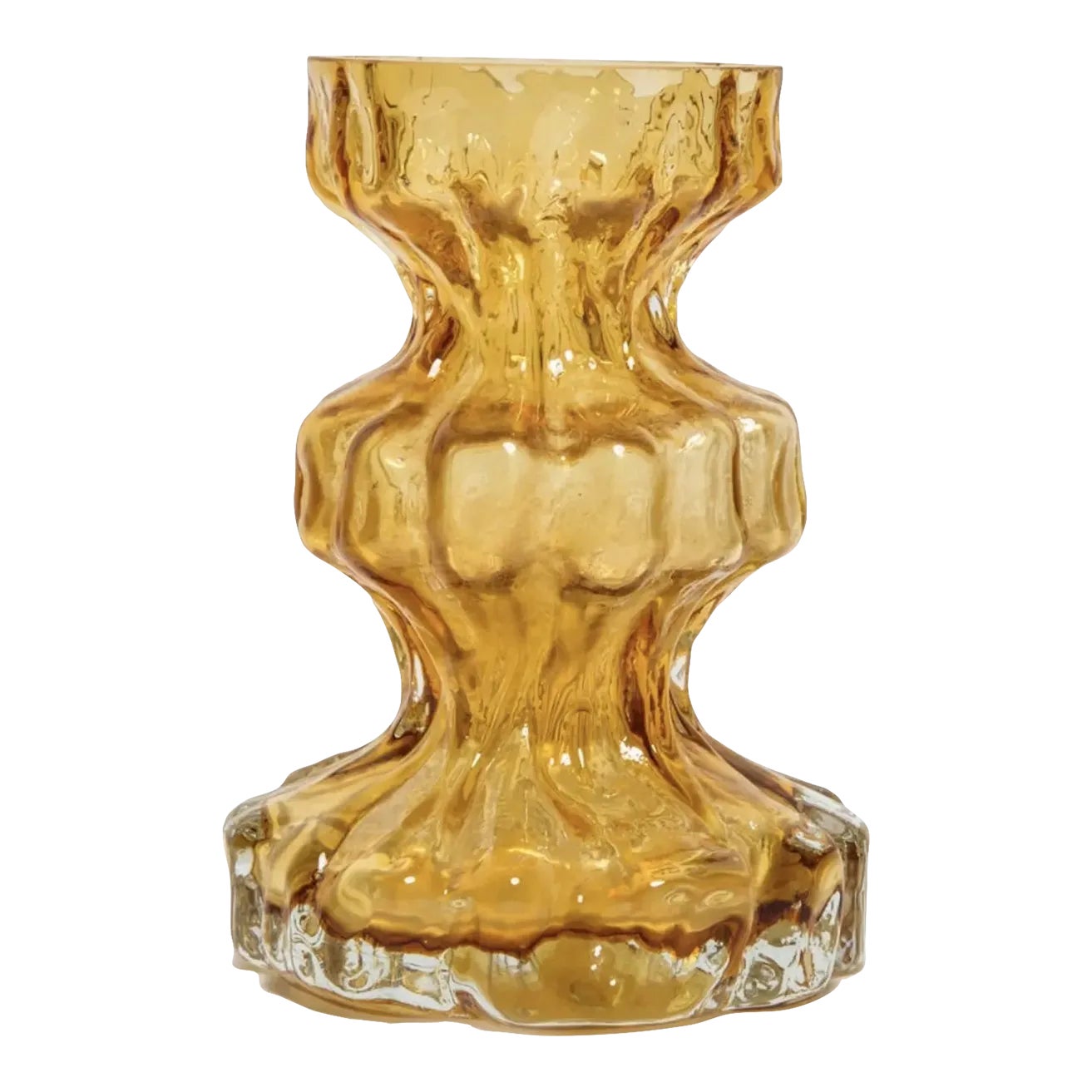 Vintage Ingrid Glass Rock Crystal Vase | Chairish