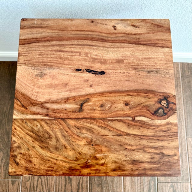 Vintage Modern Italian Wooden Riva 1920 Falò Stool by Terry Dwan Italy Designer For Sale - Image 4 of 10