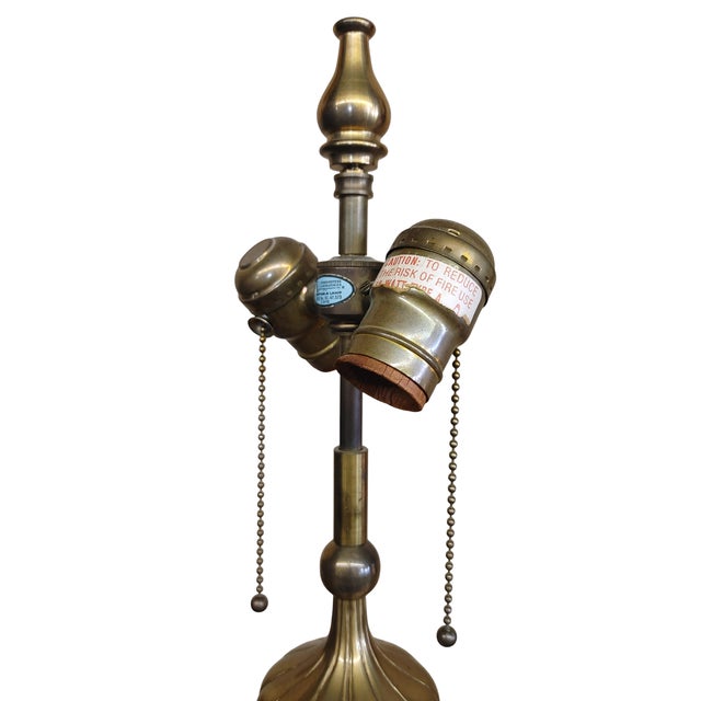 Vintage Chapman Hollywood Regency Style Brass Glass Table Lamps - a Pair For Sale In Columbia, SC - Image 6 of 10