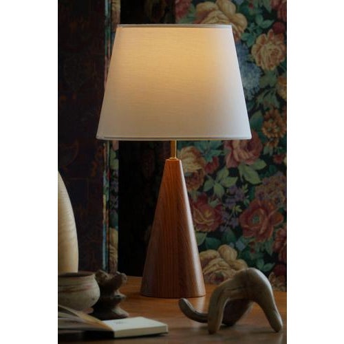 Danish Modern Cone Shaped Table Lamp in Teak, 1980s For Sale - Image 4 of 13